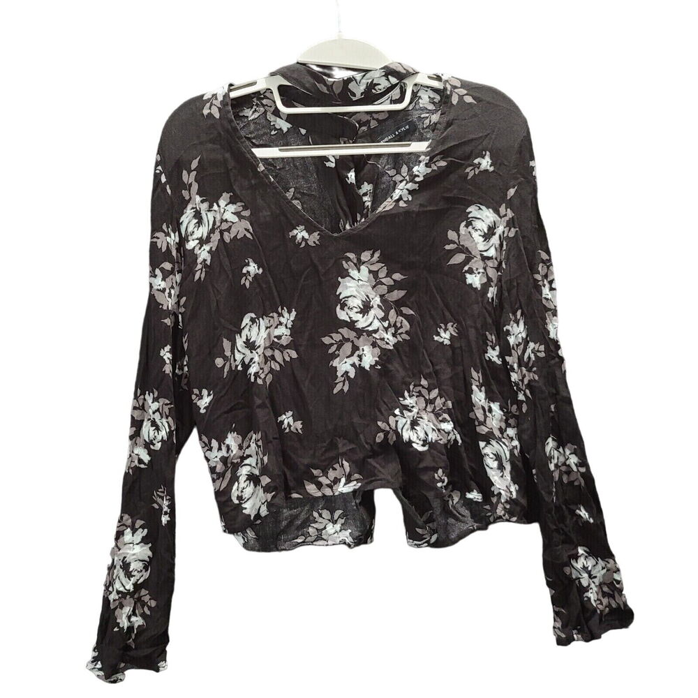 Kendall & Kylie Womens Blouse Multi-Color Size Medium Long Sleeve Buttons